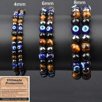 MASSIVE BEADS Ultimate Protection - Stone of Strongest Protect - Handmade Yoga Stretch Elastic Bracelet Natural Stone Crystal Healing Power Energy Gifts for Unisex Adult 4mm