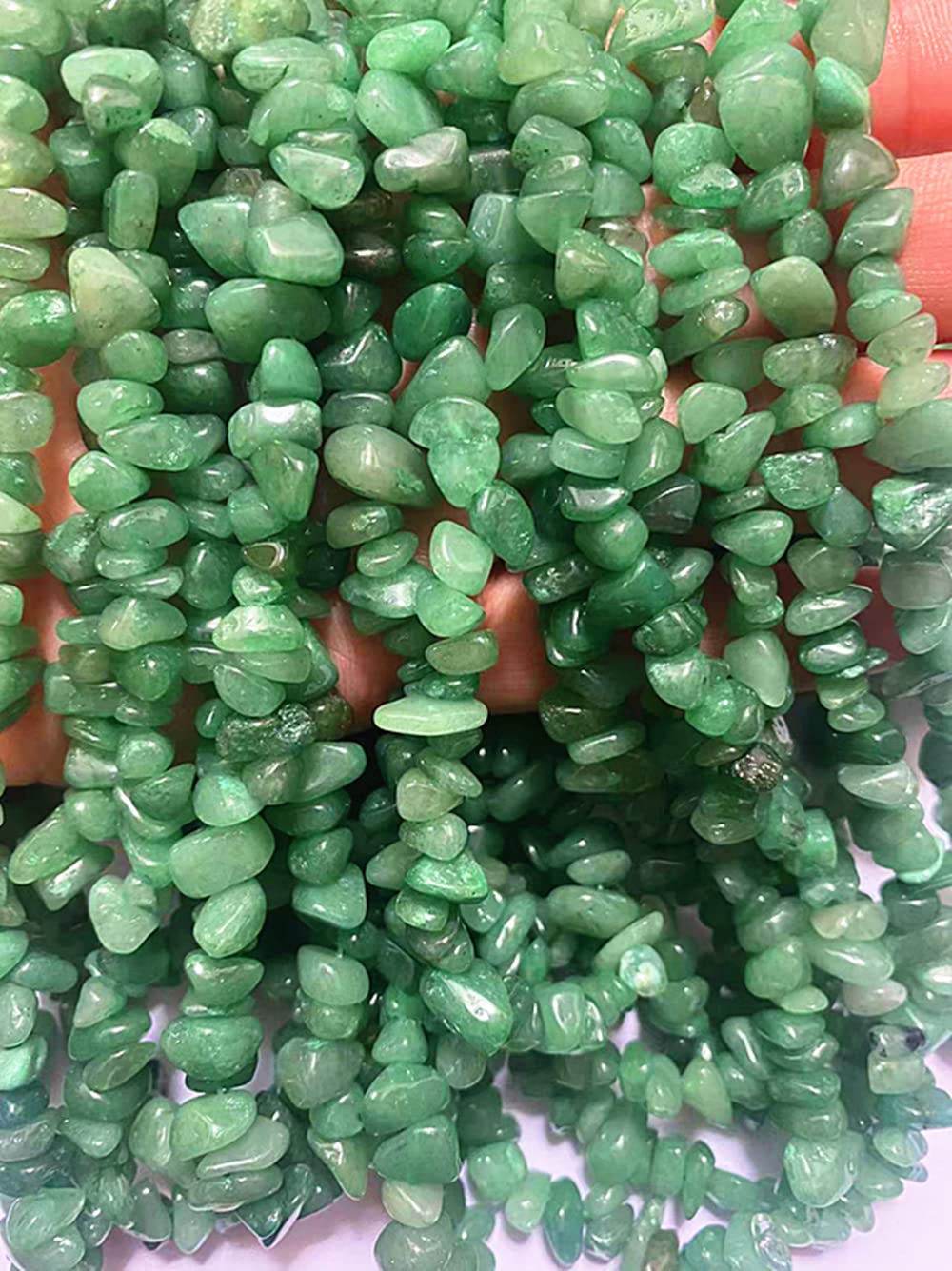PLTbeads 7-8mm Natural Green Aventurine Gemstone Chips Beads Healing Crystals Waist Bracelets Necklace Kit Irregular Stone DIY Crafts Design Jewelry Making
