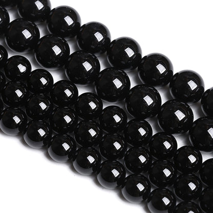 8mm 45PCS Natural Black Onyx Agate Round Loose Spacer Beads for Jewelry Making DIY Craft Bracelet 1 Strand 15"
