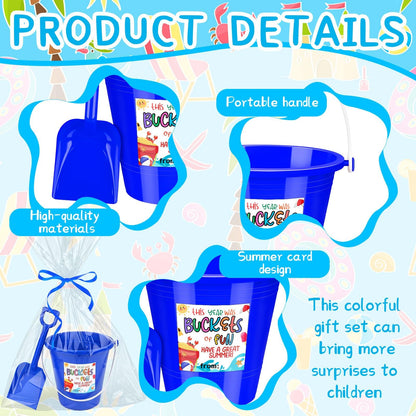 36 Sets End of Year Student Gifts Sand Buckets and Shovels Summer Cards Bulk Last Day of School Present from Teacher Classroom Prizes Summer Vacation Party Accessory for Pool Outdoor