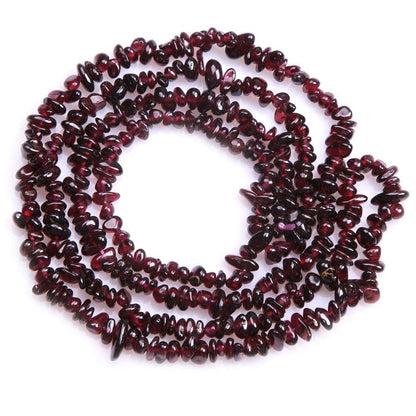 HAAMIIQII 4-6mm Natural Garnet Chips Irregular Chip Stones Loose Gemstone Energy Healing Beads for Jewelry Making 30 Inch Strand