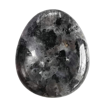 Bacatgem Natural Black Labradorite Water Drop Chakra Thumb Worry Stone,Stress Relax Healing Reiki Crystal Pocket Palm Stones
