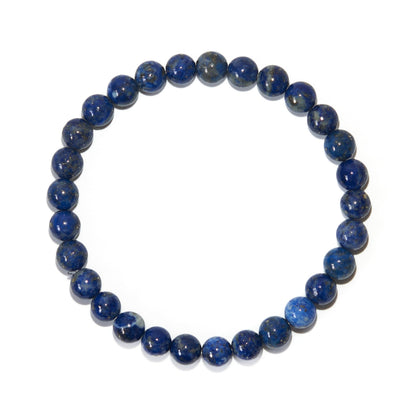 BANANE LAB Lapis Lazuli Beaded Bracelet with Mystery Polished Crystal Pendant - 6mm Real Natural Gemstone Beads for Women Men - Wisdom Truth Intuition Gift for Her him - Fits 6.75" Wrist