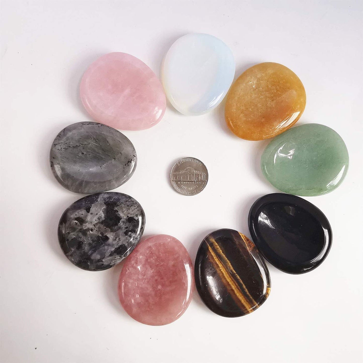Bacatgem Natural Moonstone Water Drop Chakra Thumb Worry Stone,Stress Relax Healing Reiki Crystal Pocket Palm Stones