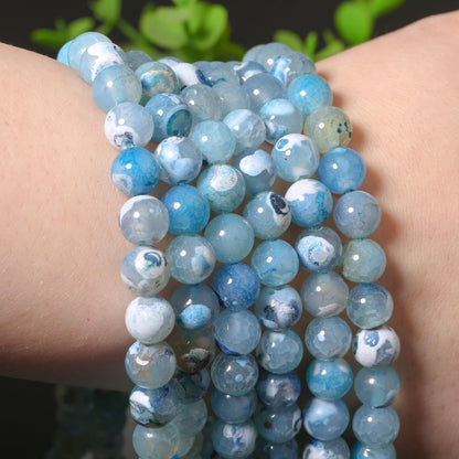 6mm Grayish-Blue Persian Gulf Jade Natural Stone Beads Round Loose Beads for Jewelry Making Yochus DIY Beads Bracelet Necklace
