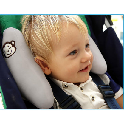 StoHua Baby Travel Pillow, Adjustable Head Neck Pillow for Infant Car Seat, Stroller Headrest Pillow for Infants, Banana Travel Headrest Pillow, Comfortble Toddler Neck Pillows for Pushchair, Gray
