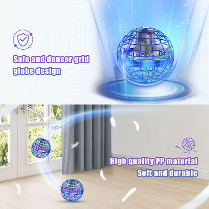 XINHOME Flying Ball Orb Toys Hover Soaring Flying Toy Globe Shape Magic Boomerang Spinner Hand Controller Mini Drone for Kids Adults Outdoor Indoor (Blue)