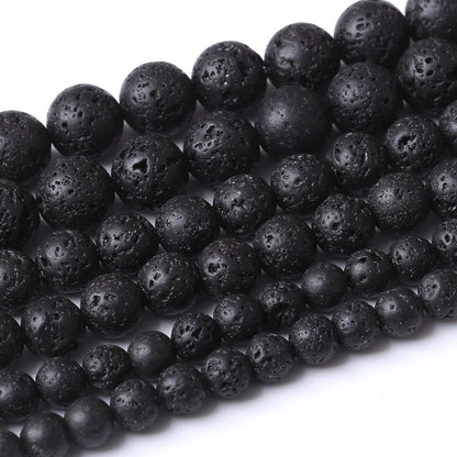 45PCS 8MM Natural Lava Stone Beads Energy Healing Beads for DIY Jewelry Bracelet Necklace Making for Jewelry Making15Inch