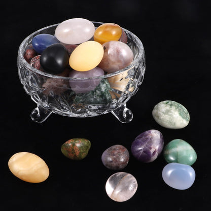 Polished Mixed Healing Crystal Stones Set, 1LB Handpicked Tumbled Rocks Gemstones for Energy Reiki, Meditation, Vase Filler Landscape, Bottom Decoration, Home Decor
