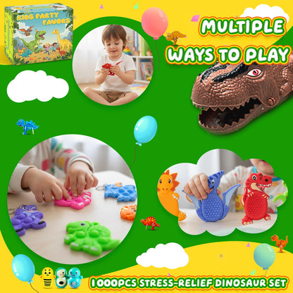1000 PCS Party Favors for Kids, Dinosaur Sensory Fidget Toys Bulk, Treasure Chest for Kids Prizes, Easter Egg Fillers for Kid, Prize Box Toy for kid Classroom, Treasure Box Prizes, Pinata Stuffers