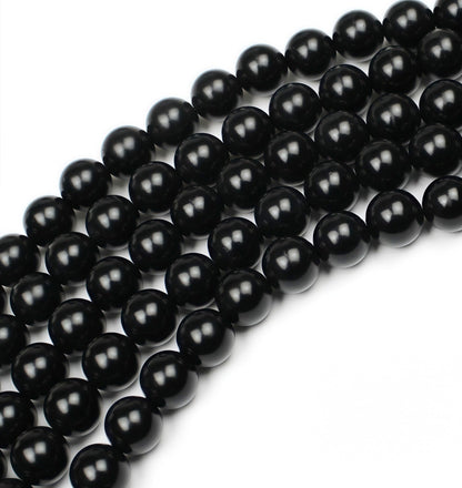 MJDCB Real Stone Beads Natural Matte Black Onyx Agate Round Loose Bead for Jewelry Making DIY Bracelet Necklace(10mm)
