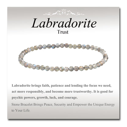 MASSIVE BEADS Natural Genuine Gemstone Beads Healing Crystal Chakra Reiki Jewelry Faceted Round Beads Bracelets (Labradorite, 3mm)