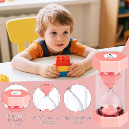 YLTIMER 25 Minute Hourglass Sand Timer, Plastic Sandglass Watch Timer, Unbreakable Green Sand Clock Hour Glass 25 Min for Classroom, Games (Pink)