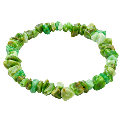 Amazing Gemstone Chips Bracelet (Chrysoprase Premium)