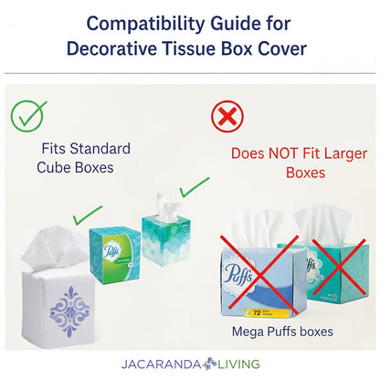 Jacaranda Living Square Tissue Box Cover, Linen/Cotton Fabric Tissue Holder, Decorative Cloth Tissue Cube Cover Tissue Box Cover, Natural Linen, Plain