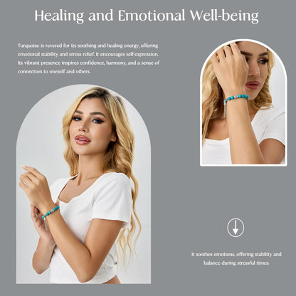 BaronCara Turquoise Healing Crystal Bracelet - Chakra Blessing & Protection Jewelry for Women