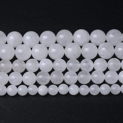 90pcs 4mm Natural White Jades Stone Beads Round Loose Spacer Beads for Jewelry Making DIY Bracelet,Energy Stone Healing Power (4mm, White Jade)