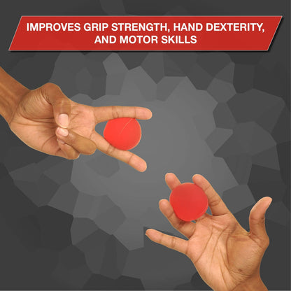 THERABAND Hand Exerciser, Stress Ball For Hand, Wrist, Finger, Forearm, Grip Strengthening & Therapy, Squeeze Ball to Increase Hand Flexibility & Relieve Joint Pain, Red, Soft, Beginner