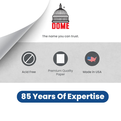 DOME Personal Journal – 8 x 10 Inch Softcover Lined Journal Notebook, 192 Pages, Grey Premium Acid-Free 60-lb Thick Paper, Inner Pocket, Made in USA