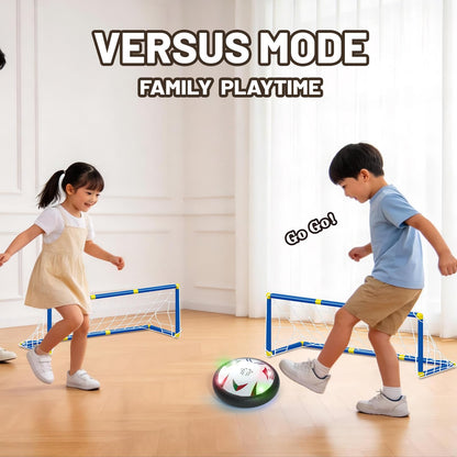 BIGSENYAO Hover Soccer Ball Toys with Rechargeable Batteries & Two Football Goal Sets, Kids Air Floating Soccer Toy with Foam Bumper & LED Lights, Birthday, Cool Indoor Games for Boy & Girl