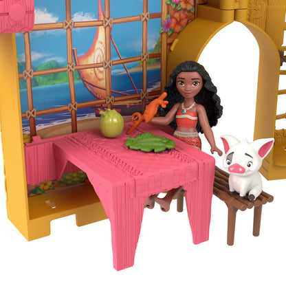 Mattel Disney Princess Toys, Moana Storytime Stackers Doll House with Moana Small Doll, 1 Animal Friend & 9 Accessories, Inspired by Disney Movie