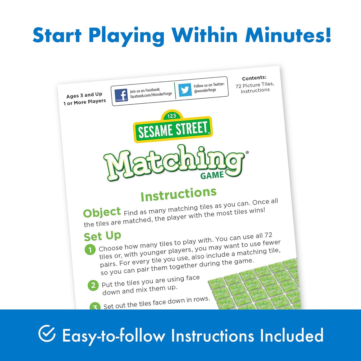 Wonder Forge Sesame Street Memory Matching Game: Fun Toddler Learning Toys & Games for Kids Ages 3-5, Ideal for Family Play & Education