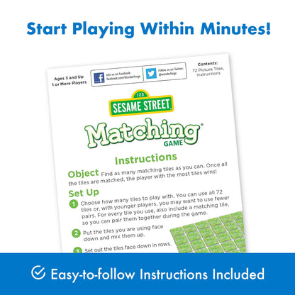 Wonder Forge Sesame Street Memory Matching Game: Fun Toddler Learning Toys & Games for Kids Ages 3-5, Ideal for Family Play & Education