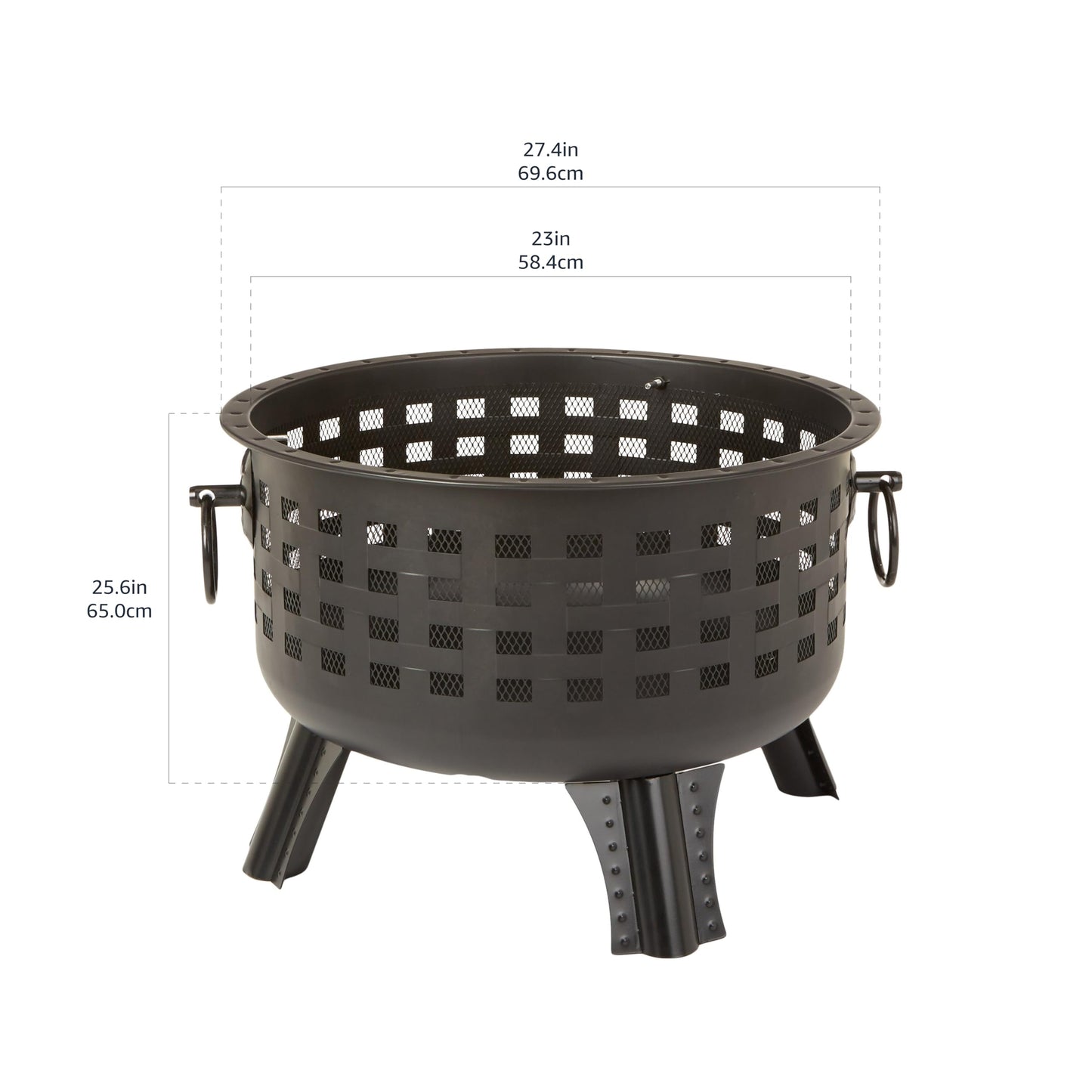 Amazon Basics 27 inch Steel Round Lattice Fire Pit, Easy to Assemble