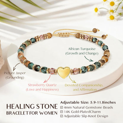 ZOKCC Mothers Day Bracelet Gifts for Mom: Healing Natural Stone Beads Bracelets Thinking of you Get Well Gift for Mother - Inspirational Birthday Christmas Gifts for Mom Mama