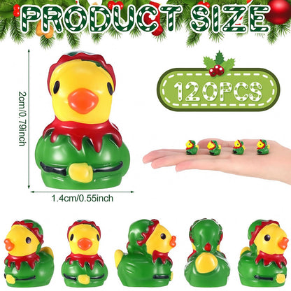 Weysat 60 Pcs Mini Christmas Elf Resin Ducks Tiny Elves Ducks Bulk Christmas Miniature Figurine Decoration for Xmas Party Favors Stocking Stuffers Birthday Gifts