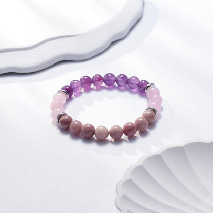 Haoze Healing Bracelets for Women, Anti Anxiety Yoga Beads Stress Relief Healing Thoughts Bracelets Relaxation Gift Aromatherapy Essential Oil Diffuser Lava Bracelet Gifts for Women (Anxiety Relief)