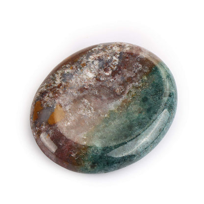 Artistone 2.0" Ocean Jasper Crystal Thumb Worry Stones for Anxiety,Polished Gemstone Reiki Healing Palm Chakra Stones for Meditation,Inspiration,Yoga,Stress