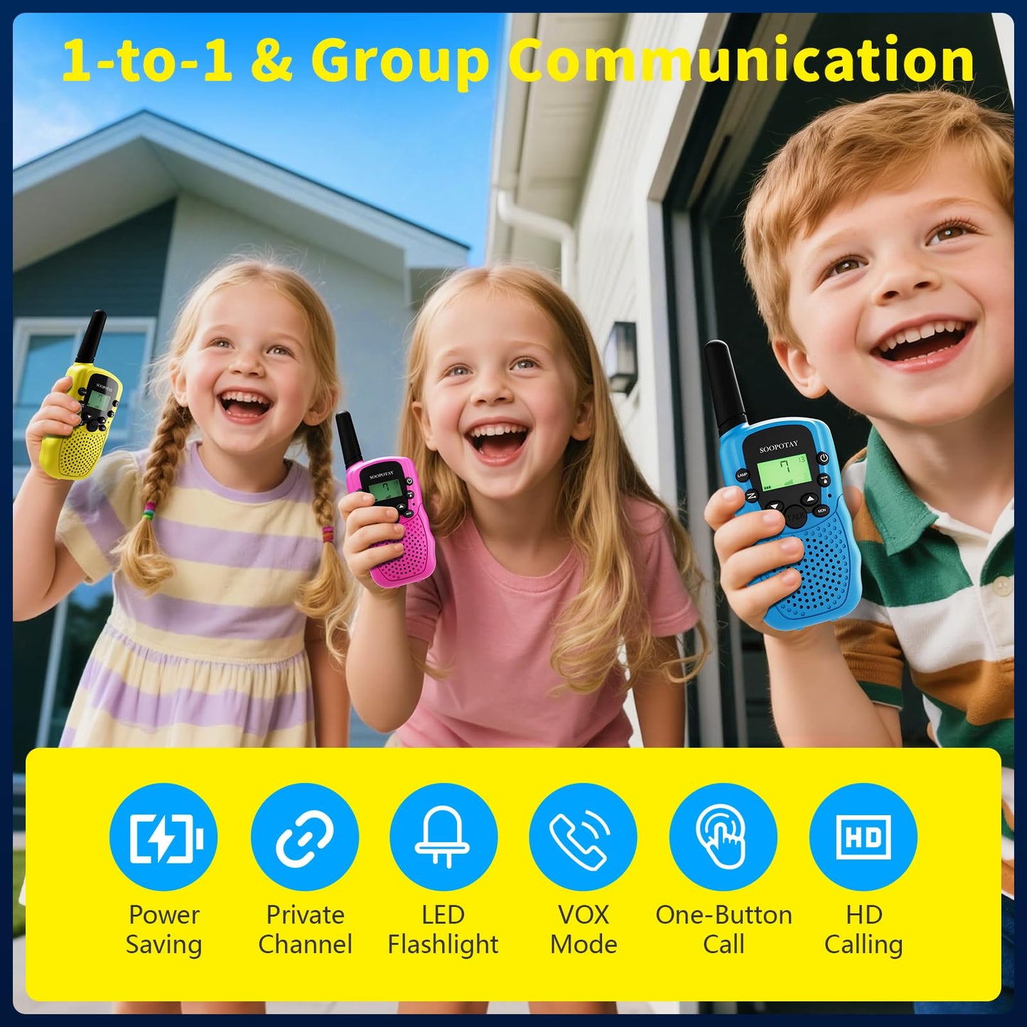 Walkie Talkies for Kids, Walkie Talkie Toys for Girls Boys, Outdoor Toys/Outside Games for Kids Age 4-8-12, Birthday Gifts for 4 5 6 7 8 9 10 Year Old Kids Girl Boys