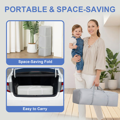 Foldable Baby Playpen with Detachable Thicken Mat, 50X50 in Foldable playpen for Babies and Toddlers, Indoor&Outdoor Portable palypen. Quick Installation&Quick Folding Baby Play Pen