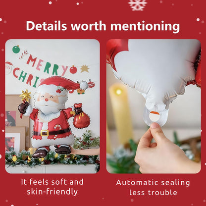 Clearance Vrukiaa Christmas Foil Balloon Decor Santa Claus Cute Christmas Self Standing Mylar Balloon 30 Inch Xmas Inflatable for Party Themed Party Decorations Supplies Decorations Party