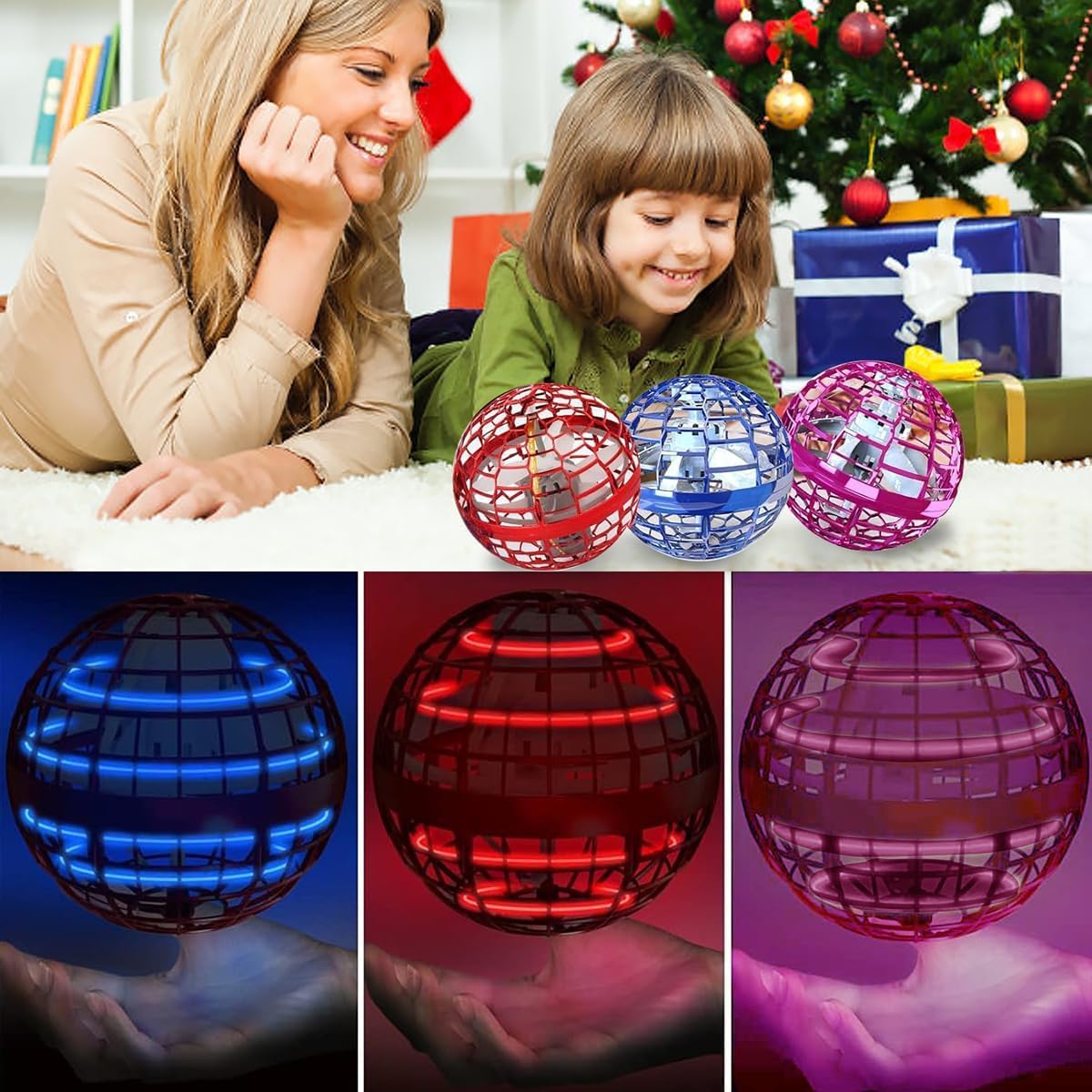 Taikcsut 2 Pack-2025 Upgraded Flying Orb Ball Toy, Hover Boomerang Ball Spinner Mini Drone - Magic Floating Galactic Fly Spinning Orb, for Boys Girls and 6-12 Age Kids