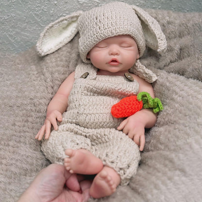 Gileutay 17in Full Silicone Baby Doll Girl Lifelike Sleeping Reborn Dolls Real Life Weighted Newborn Doll Washable Toy for Kids