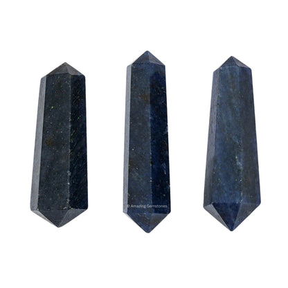 Amazing Gemstone Blue Aventurine Crystal Points Bulk Healing Crystals and Stones - Pack of 3 Double Terminated Healing Wand Point Bulk Crystals for Crafts, Crystal Grid, DIY Work - Premium Crystals
