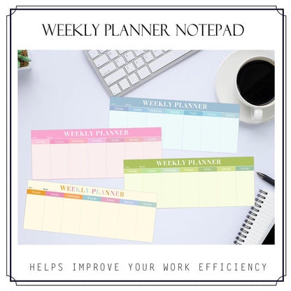 120 Sheets Weekly Planner Notepad Weekly Calendar Pad 3.8x10 Inch-Colorful Weekly to Do List Notepad Desk Schedule for Student Planner