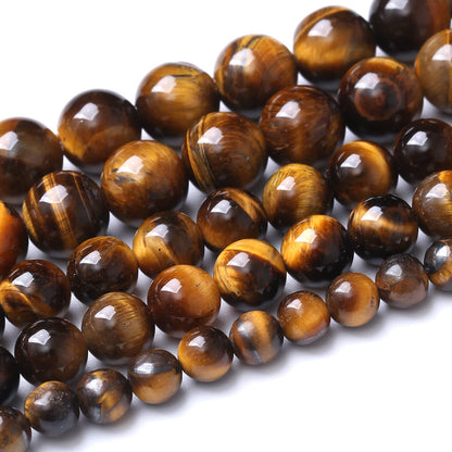 6mm 60pcs AAA Yellow Tiger Eye Gemstone Beads Natural Round Loose Crystal Energy Stone Healing Power for Jewelry Making 1 Strand 15" (6mm, Yellow Tiger Eye Stone)