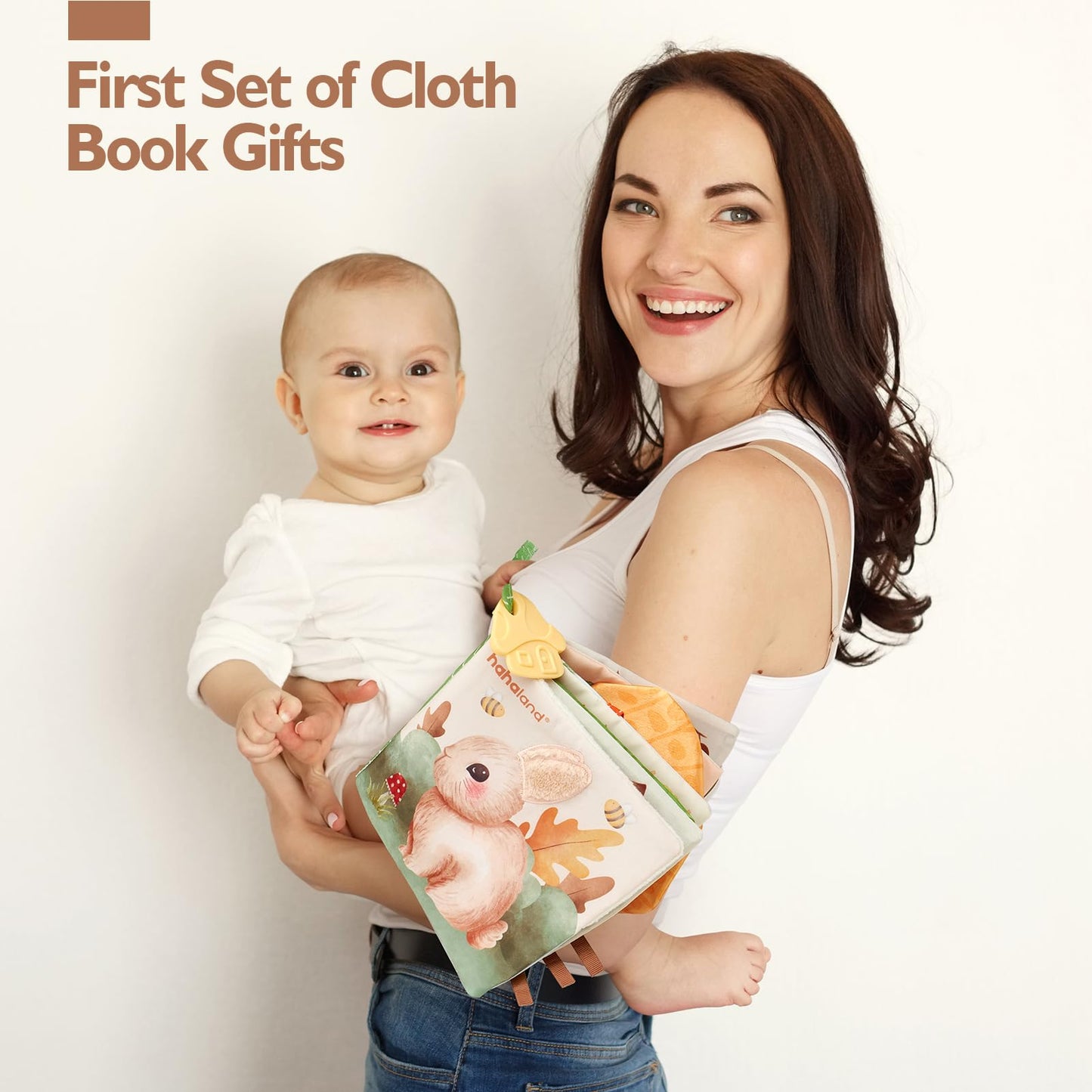 hahaland Baby Books 0-6 Months, Tummy Time Sensory Toys 6 to 12 Month Touch Feel Crinkle Book for Boys Girl 0 3 6 9 12 Month Travel Toys Birthday Gifts Easter Basket Stuffers