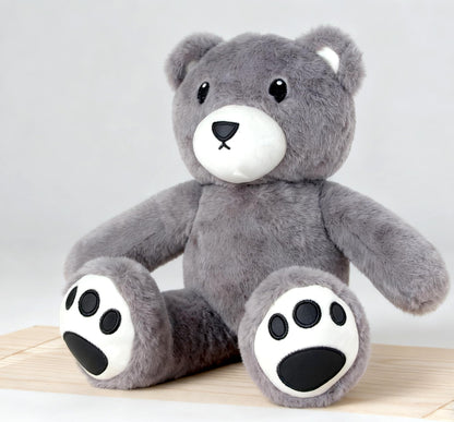 HUGWIMI Huggable Gray Teddy Bear, Soft Stuffed Plushie - Easter Gifts for Kids and Teen Girls, 16 Inches