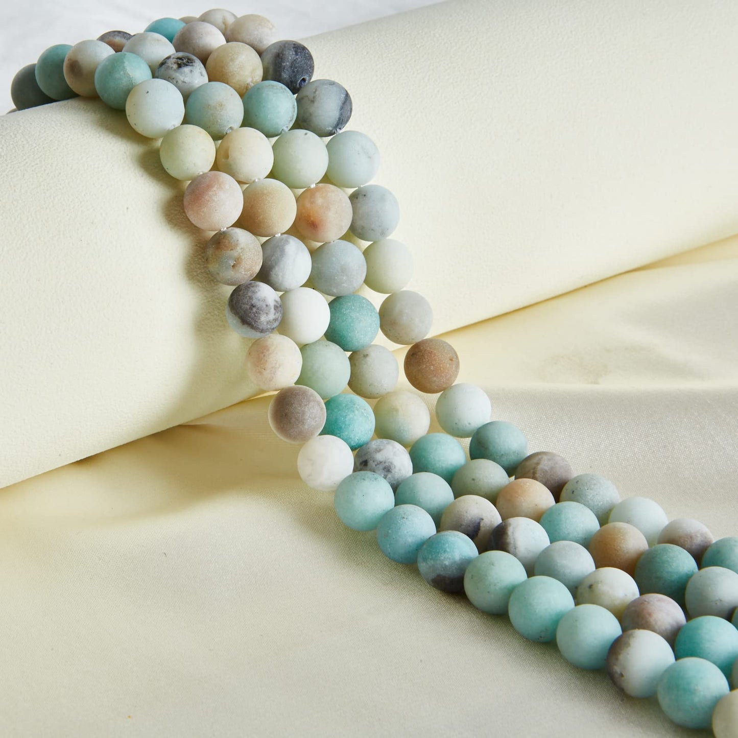 35pcs 10mm Frosted Amazonite Beads Natural Gemstone Beads Round Loose Beads for Jewelry Making