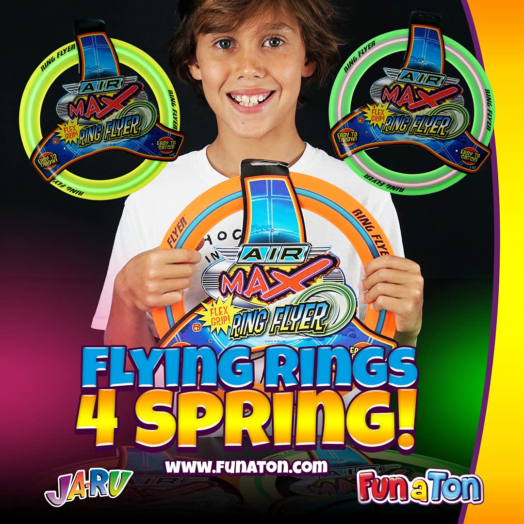 JA-RU Zooma Ring Flyer for Kids (4 Units) 11.2 Inch Orange Flying Disc Pool Toy & Beach Games. Outdoor Kids Play Equipment. Disc Golf Yard Games, Orange-1029-4s
