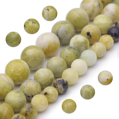 Youngbling Natural Gemstone Beads for Jewelry Making,8mm Chinese Jade Polished Round Smooth Stone Beads for Bracelet Necklace 15 Inch(Chinese Jade,8mm)