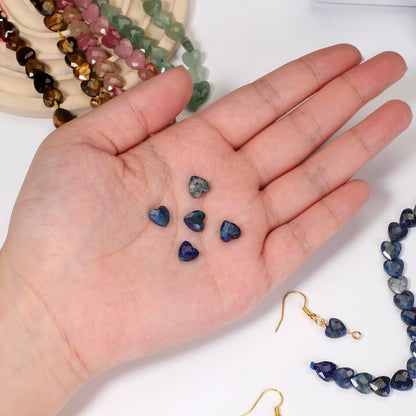 Nitopupu 22pcs Faceted Heart Stone Beads Natural Crazy Lace Agate Bead 8mm Crystals and Healing Stones for Jewelry Making Supplies,Friendship Bracelet Kit,Love Gifts