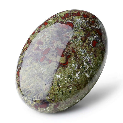 LAIDANLA Dragon Blood Stone 2.4" Large Palm Stone Healing Crystals Natural Gemstones Calming Effects Energy Balancing Reiki Polished Worry Stone Cleansing Protection Anxiety Stress Relief Therapy 1PC