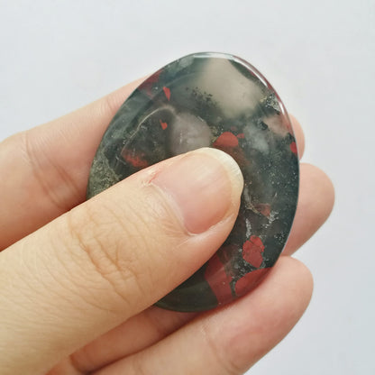Bacatgem Natural African Bloodstone Water Drop Chakra Thumb Worry Stone,Stress Relax Healing Reiki Crystal Pocket Palm Stones