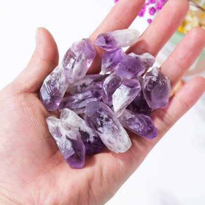 Apengshi 1/2 lb(230g) Natural Amethyst Crystal Points Irregular Rough Crystal Stone Raw Crystal Gemstones Bulk Chakra Stones Meditation Reiki Collect Handmade DIY