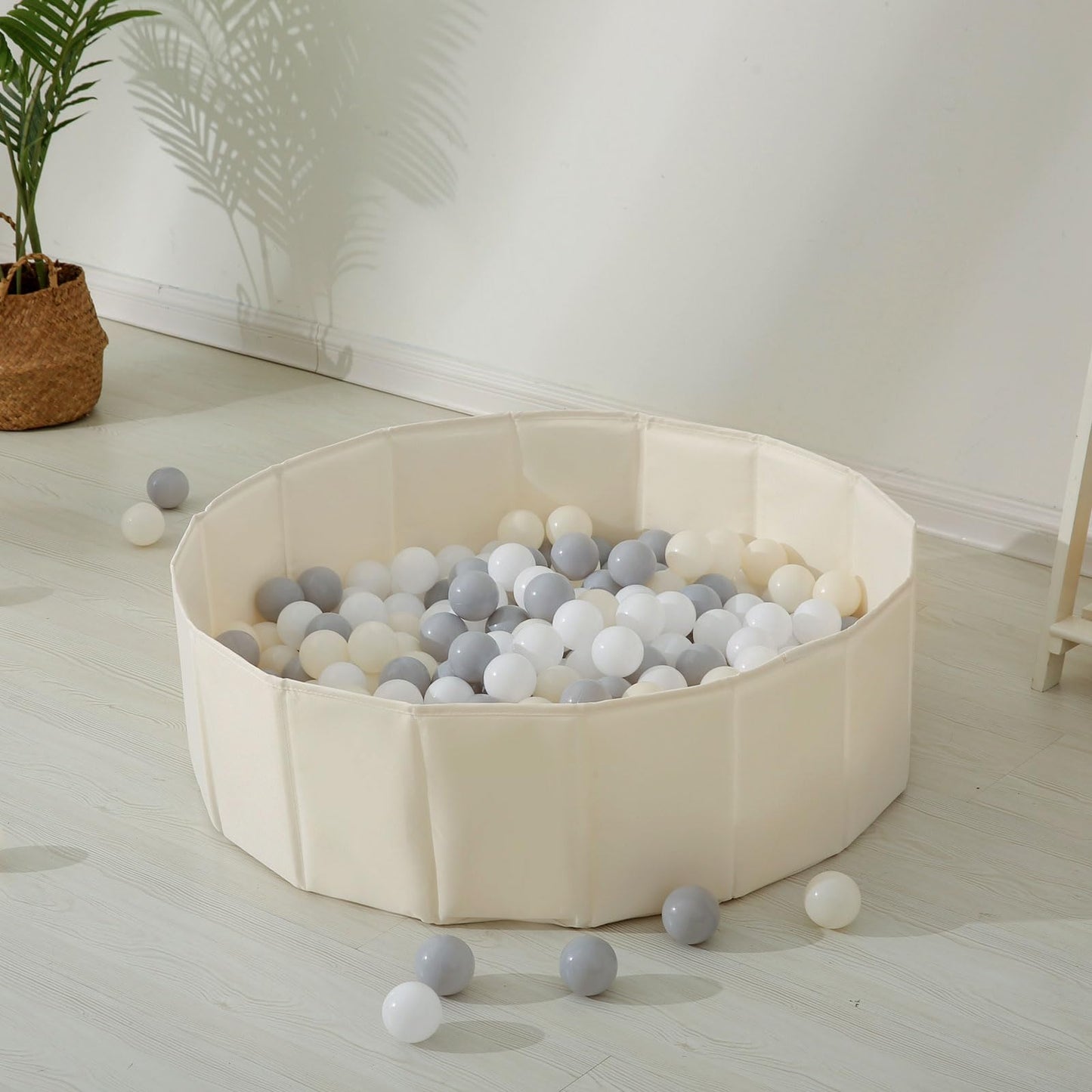 31 Inch Beige Ball Pits for Toddlers Dogs Cats, Kids Ball Pits Play Tent, Collapsible Ball Pits Crawl Playpen Ball Pool with Storage Bag, Gift for Boys Girls Dogs Pets Birthday (Balls Not Include)